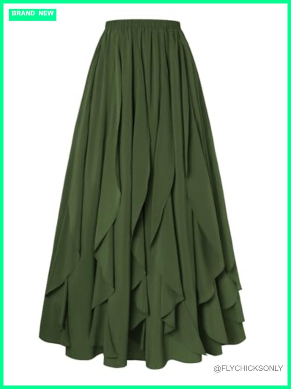 Renaissance Maxi Skirt Boho Ruffle Chiffon High Waist